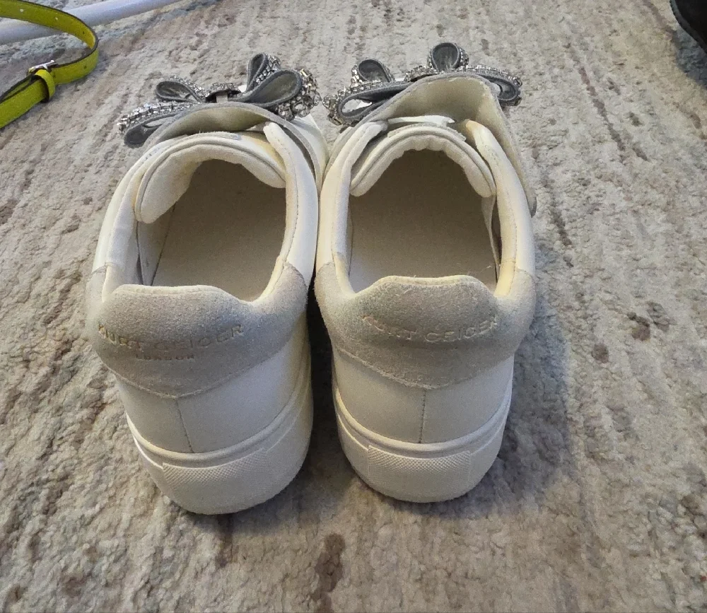 Kurt Geiger White Sneakers with Glittering Bow - Picture 8 of 11